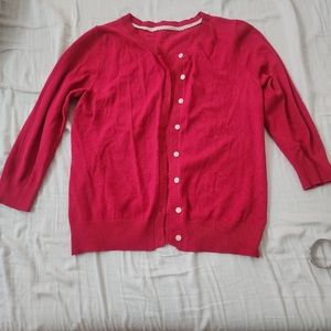 Red cardigan